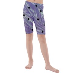 Hand Painted Branches With Collage Wood Bloom In Peace Kids  Mid Length Swim Shorts by pepitasart