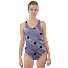 Hand Painted Branches With Collage Wood Bloom In Peace Cut-Out Back One Piece Swimsuit