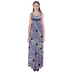 Hand Painted Branches With Collage Wood Bloom In Peace Empire Waist Maxi Dress by pepitasart