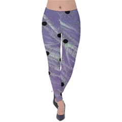 Hand Painted Branches With Collage Wood Bloom In Peace Velvet Leggings