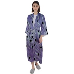 Hand Painted Branches With Collage Wood Bloom In Peace Maxi Satin Kimono by pepitasart