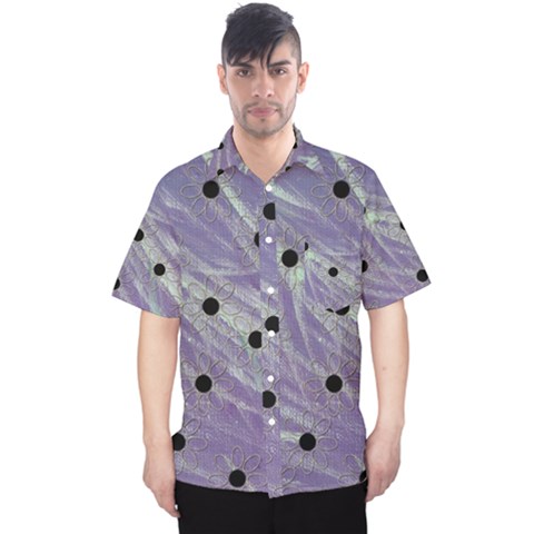 Hand Painted Branches With Collage Wood Bloom In Peace Men s Hawaii Shirt by pepitasart