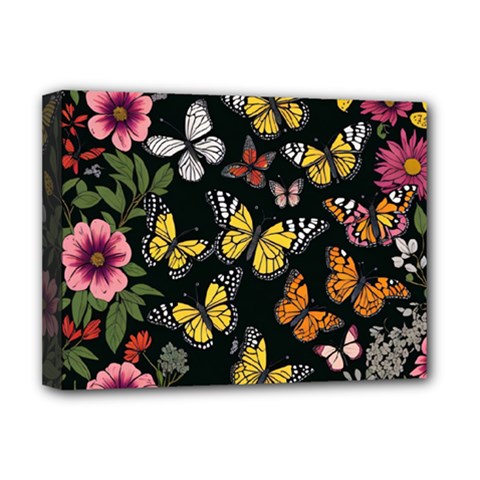 Flowers Butterfly Blooms Flowering Spring Deluxe Canvas 16  X 12  (stretched)  by Simbadda