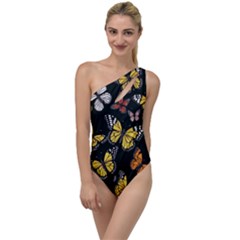 Flowers Butterfly Blooms Flowering Spring To One Side Swimsuit by Simbadda