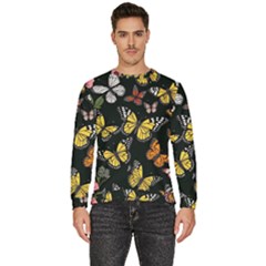 Flowers Butterfly Blooms Flowering Spring Men s Fleece Sweatshirt by Simbadda