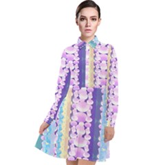 Background Graphic Beautiful Wallpaper Art Long Sleeve Chiffon Shirt Dress by Simbadda