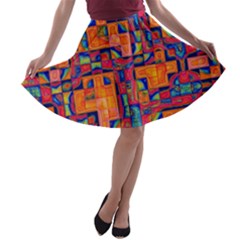 Background Graphic Beautiful Wallpaper Art Abstract A-line Skater Skirt by Simbadda