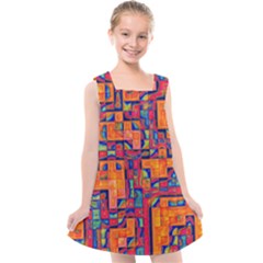 Background Graphic Beautiful Wallpaper Art Abstract Kids  Cross Back Dress by Simbadda