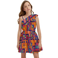 Background Graphic Beautiful Wallpaper Art Abstract Kids  One Shoulder Party Dress by Simbadda