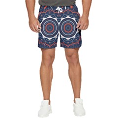 Mandala Orange Navy Men s Runner Shorts by Simbadda