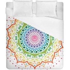 Mandala Pattern Rainbow Pride Duvet Cover (california King Size) by Simbadda