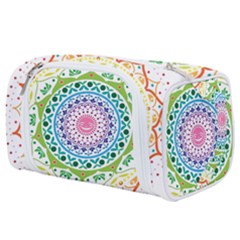 Mandala Pattern Rainbow Pride Toiletries Pouch by Simbadda