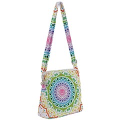 Mandala Pattern Rainbow Pride Zipper Messenger Bag by Simbadda