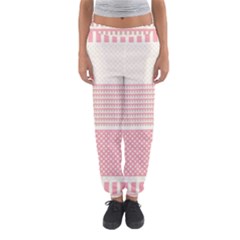 Background Pink Beige Decorative Texture Craft Women s Jogger Sweatpants by Simbadda