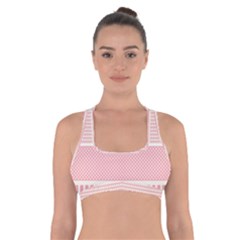 Background Pink Beige Decorative Texture Craft Cross Back Sports Bra by Simbadda