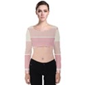 Background Pink Beige Decorative Texture Craft Velvet Long Sleeve Crop Top View1