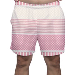 Background Pink Beige Decorative Texture Craft Men s Shorts by Simbadda