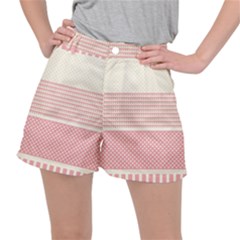 Background Pink Beige Decorative Texture Craft Women s Ripstop Shorts by Simbadda