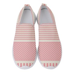 Background Pink Beige Decorative Texture Craft Women s Slip On Sneakers by Simbadda