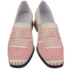 Background Pink Beige Decorative Texture Craft Women s Chunky Heel Loafers by Simbadda