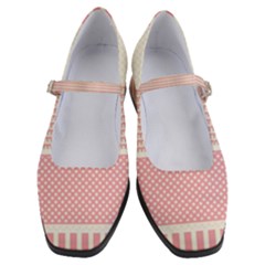 Background Pink Beige Decorative Texture Craft Women s Mary Jane Shoes by Simbadda