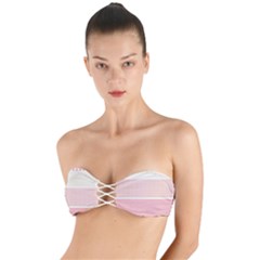 Background Pink Beige Decorative Texture Craft Twist Bandeau Bikini Top by Simbadda