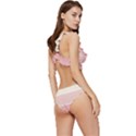 Background Pink Beige Decorative Texture Craft Low Cut Ruffle Edge Bikini Set View3