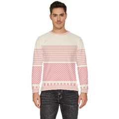 Background Pink Beige Decorative Texture Craft Men s Fleece Sweatshirt by Simbadda