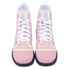 Background Pink Beige Decorative Texture Craft Women s High-top Canvas Sneakers by Simbadda