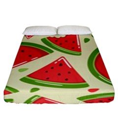 Cute Watermelon Seamless Pattern Fitted Sheet (king Size) by Simbadda