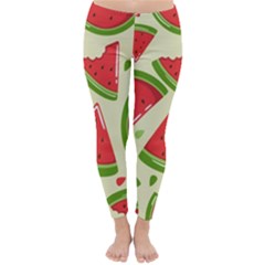 Cute Watermelon Seamless Pattern Classic Winter Leggings by Simbadda