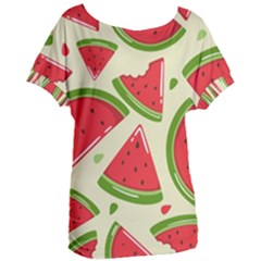 Cute Watermelon Seamless Pattern Women s Oversized Tee by Simbadda