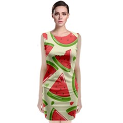 Cute Watermelon Seamless Pattern Classic Sleeveless Midi Dress by Simbadda