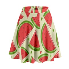 Cute Watermelon Seamless Pattern High Waist Skirt by Simbadda