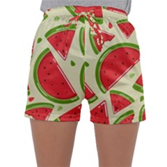 Cute Watermelon Seamless Pattern Sleepwear Shorts by Simbadda