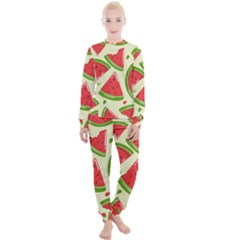 Cute Watermelon Seamless Pattern Women s Lounge Set by Simbadda