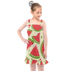 Cute Watermelon Seamless Pattern Kids  Overall Dress by Simbadda