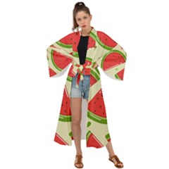 Cute Watermelon Seamless Pattern Maxi Kimono by Simbadda