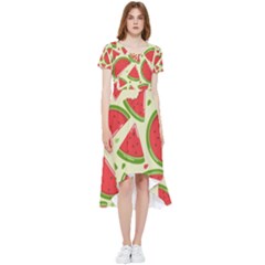 Cute Watermelon Seamless Pattern High Low Boho Dress by Simbadda