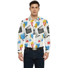 Cinema Icons Pattern Seamless Signs Symbols Collection Icon Men s Long Sleeve  Shirt by Simbadda