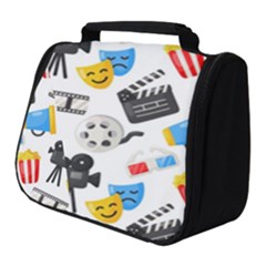 Cinema Icons Pattern Seamless Signs Symbols Collection Icon Full Print Travel Pouch (small) by Simbadda