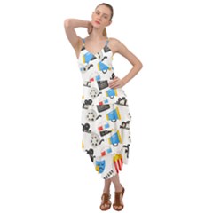 Cinema Icons Pattern Seamless Signs Symbols Collection Icon Layered Bottom Dress by Simbadda