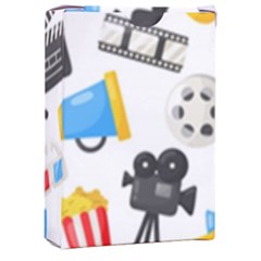 Cinema Icons Pattern Seamless Signs Symbols Collection Icon Playing Cards Single Design (rectangle) With Custom Box by Simbadda