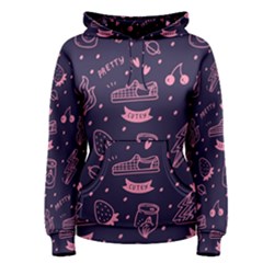 Various Cute Girly Stuff Seamless Pattern Women s Pullover Hoodie by Simbadda