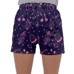 Various Cute Girly Stuff Seamless Pattern Sleepwear Shorts by Simbadda