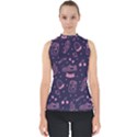 Various Cute Girly Stuff Seamless Pattern Mock Neck Shell Top View1