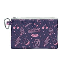 Various Cute Girly Stuff Seamless Pattern Canvas Cosmetic Bag (medium) by Simbadda