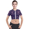 Various Cute Girly Stuff Seamless Pattern Short Sleeve Cropped Jacket View1