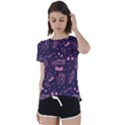 Various Cute Girly Stuff Seamless Pattern Short Sleeve Open Back Tee View1