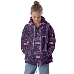 Various Cute Girly Stuff Seamless Pattern Kids  Oversized Hoodie by Simbadda